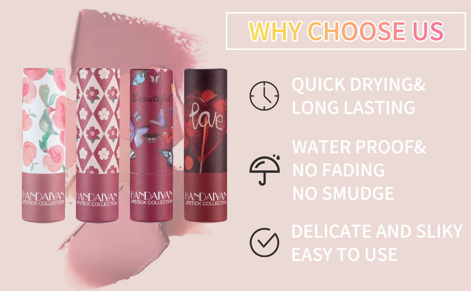 Matte Lipstick Waterproof Long Lasting Moisturizing Lip Stick