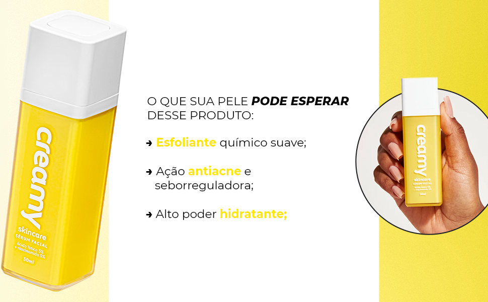 Esfoliante químico suava, antiacne, hidratante
