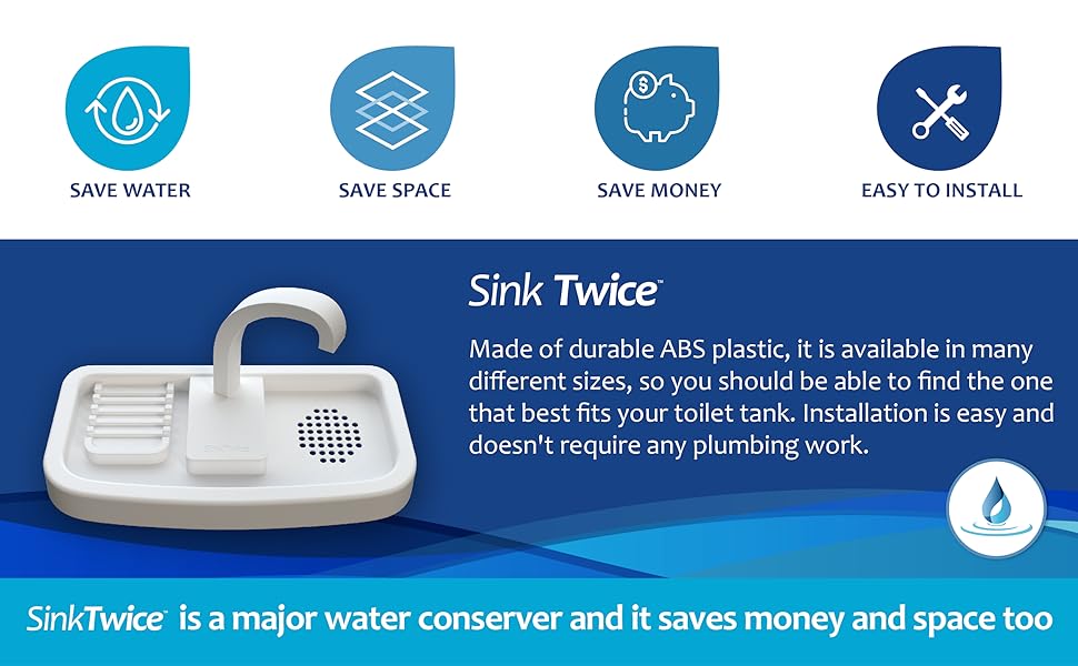 Sink Twice Original for toilets 15.25 to 16.8 inches wide