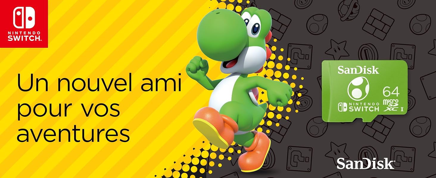Carte SanDisk microSDXC pour Nintendo Switch, Legend of Yoshi Edition