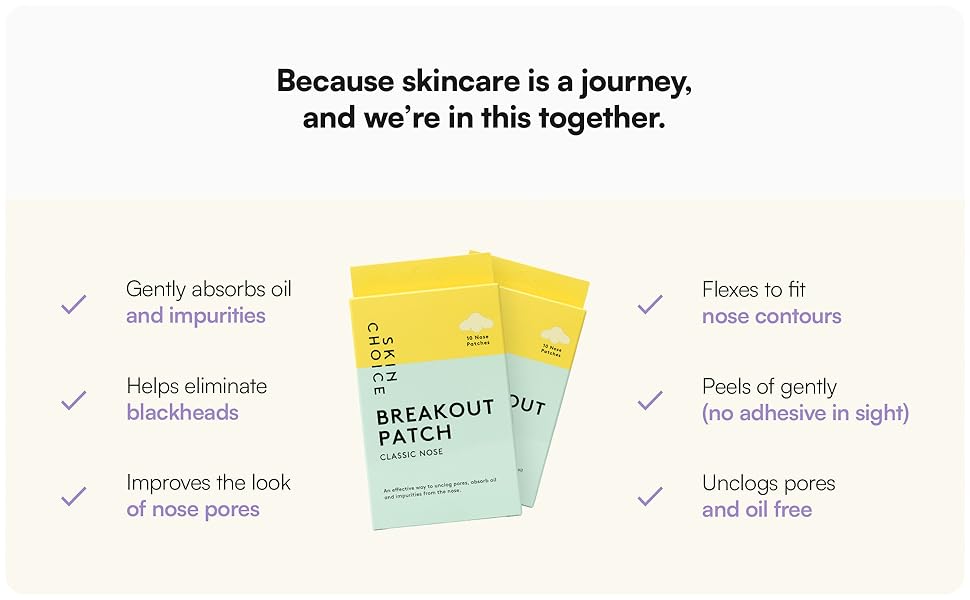 SKINCHOICE Pore Strips Breakout Patch XL Hydrocolloid Nose Strips to