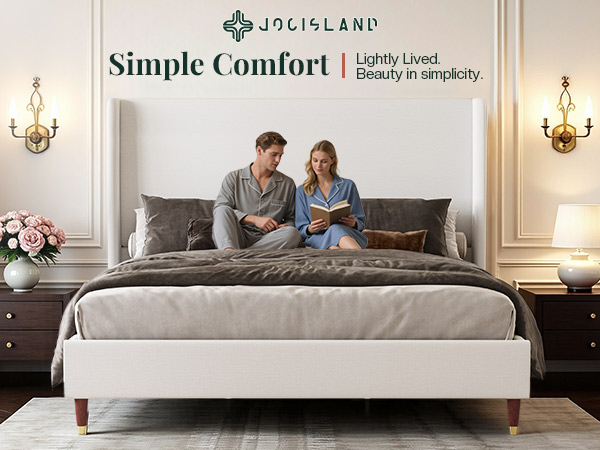 Amazon.com: Jocisland King Upholstered Platform Bed Frame