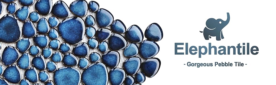 Pebble tile mosaic sheets from Elephantile