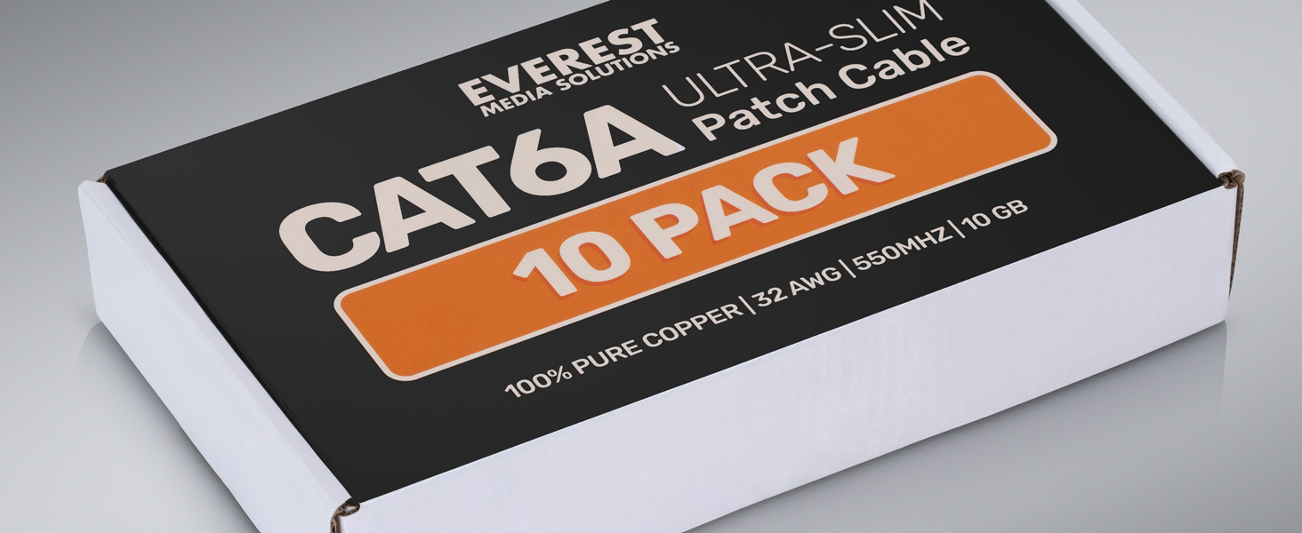 Everest Media Solutions 10Pack UltraSlim Cat6A