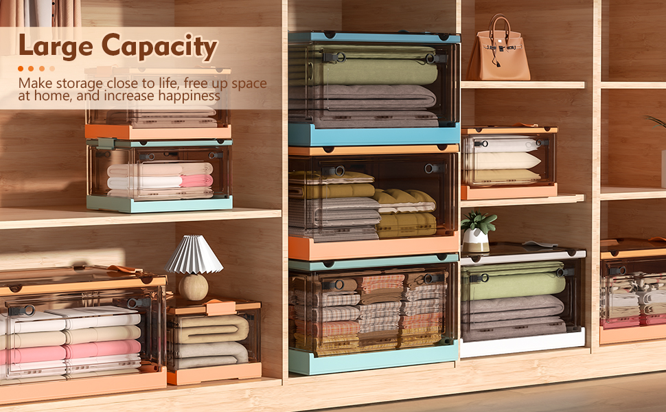 Storage Bins with Lids, 3 Packs 18.2Gal Plastic Storage