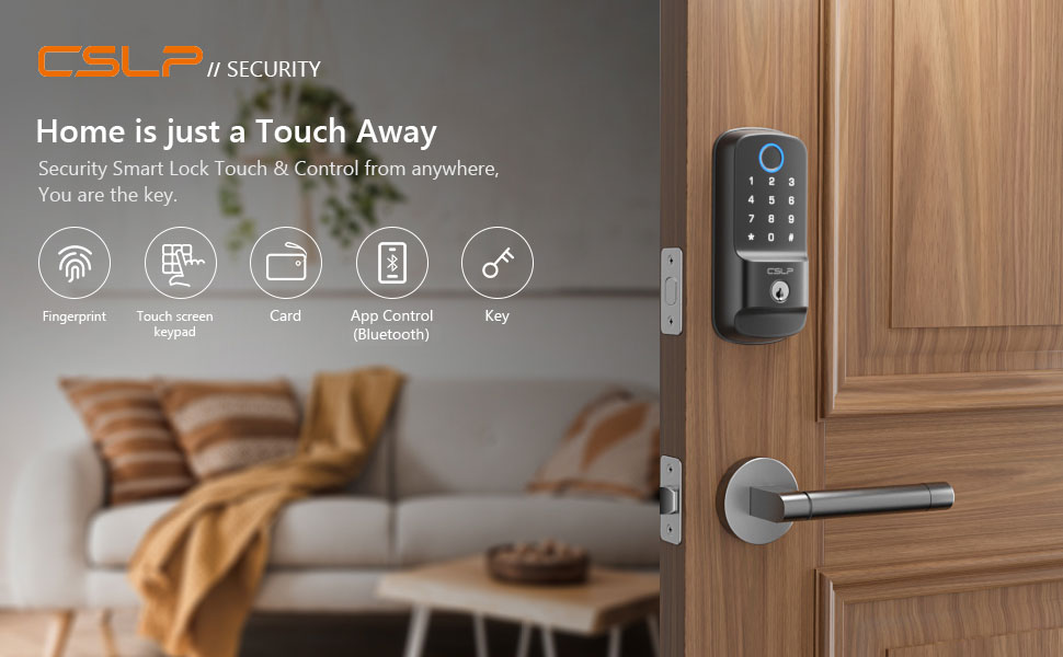 CSLP Fingerprint Door Lock Compatible with Alexa & Google Home, 6in1