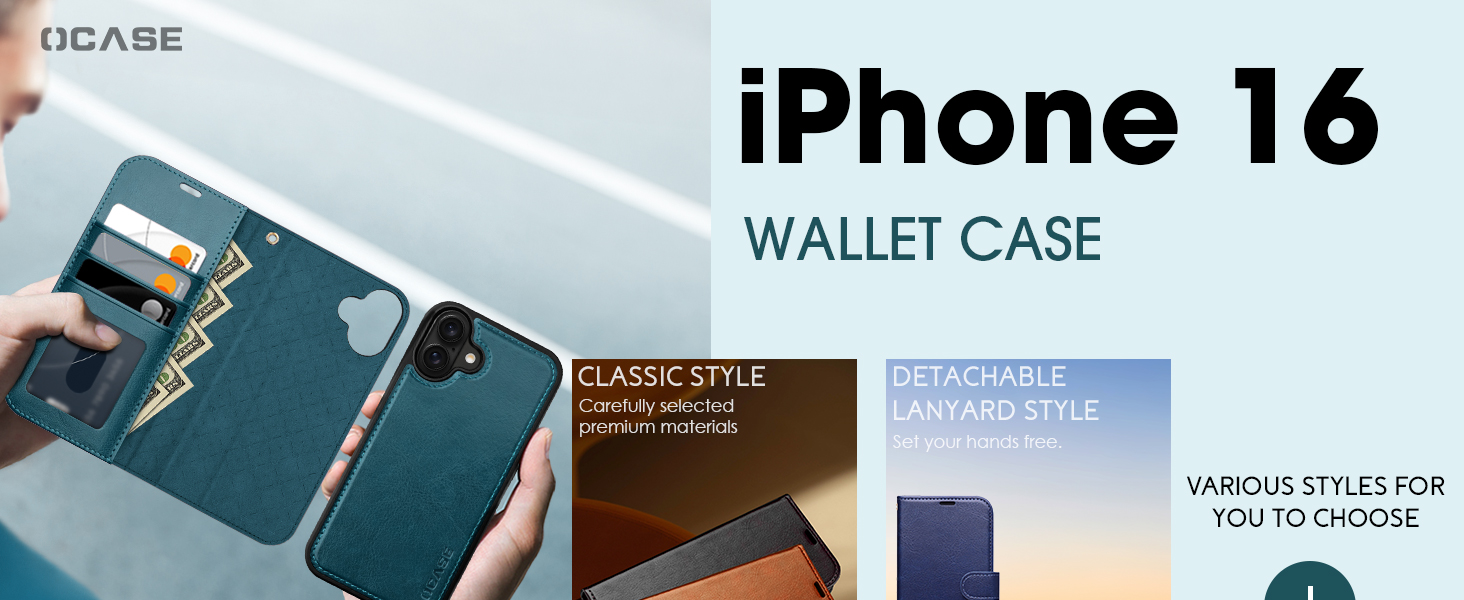 OCASE Compatible with iPhone 16 Wallet Case with Card Holders,