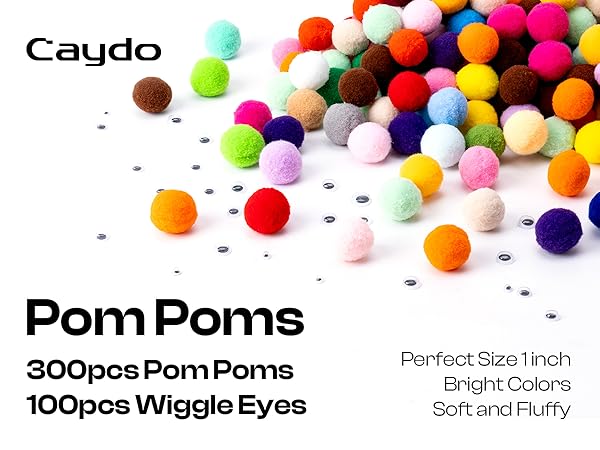 小物 pompom Amazon.com: Caydo 400 Pieces 1 Inch 20 Colors Pompoms Arts