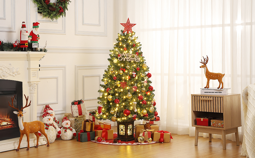 Prelit Christmas Trees with Lights