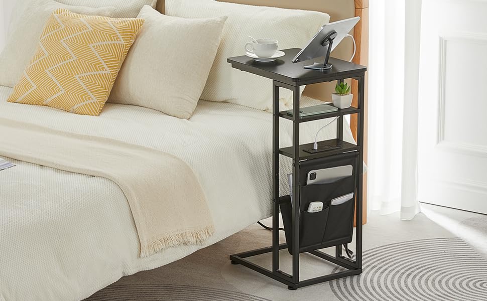 【専用】ベッド Amazon｜ZEXVIDA サイドテーブル コの字型ベッドテーブル USB