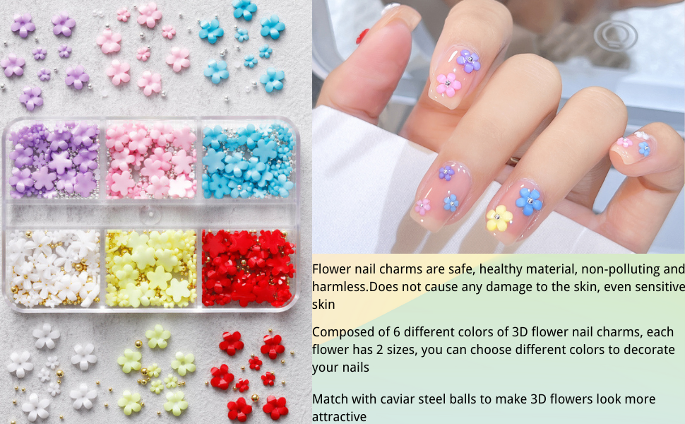 flower nail charms details