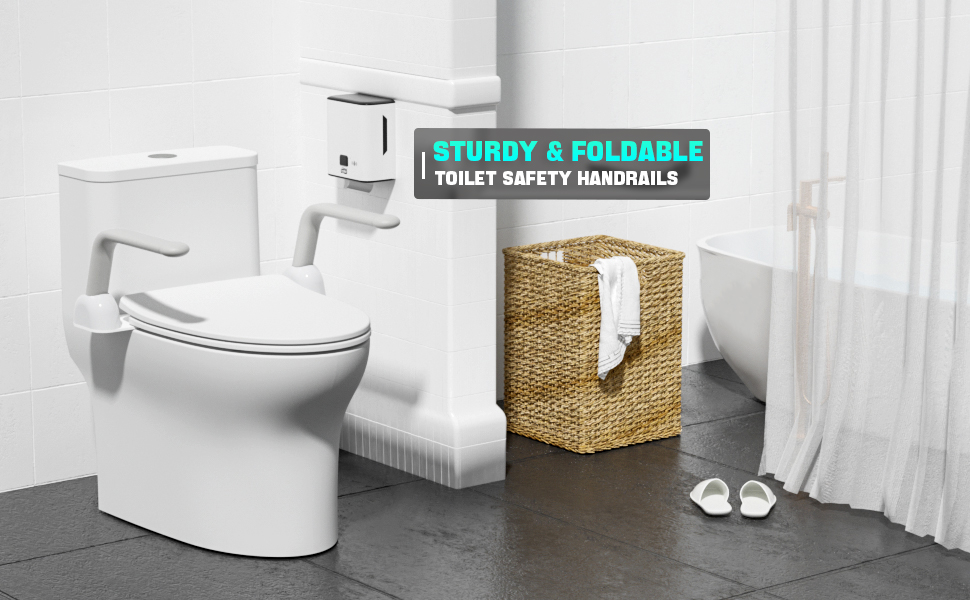 Toilet Safety Rails, Toilet Handicap Rails with Arms