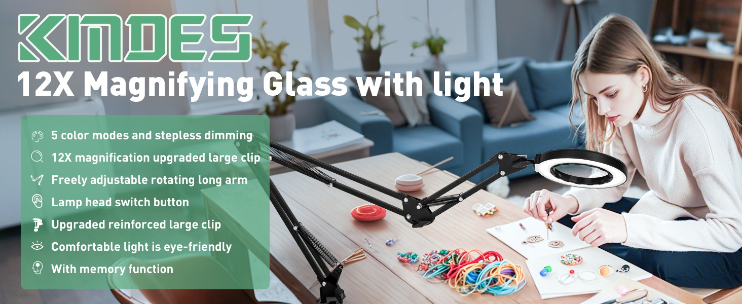 12X magnifying glasses for close work magnifying glass with light and stand magnifying glasses light