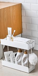 MIUOPUR Makeup Organizer for Vanity, Large Capacity Desk Organizer with Drawers for Cosmetics,