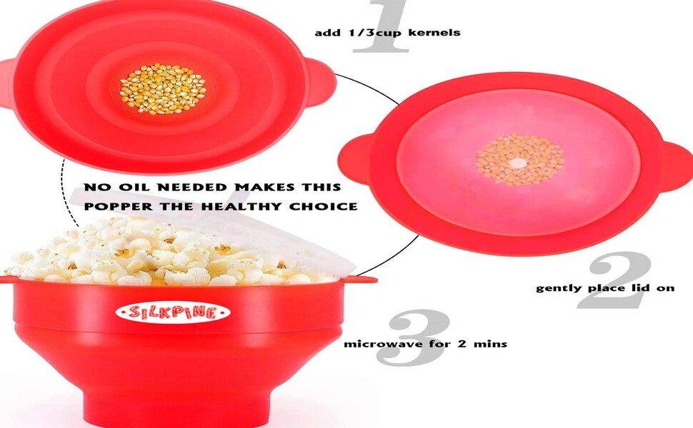 The Original Silkpine Microwaveable Silicone Popcorn Popper