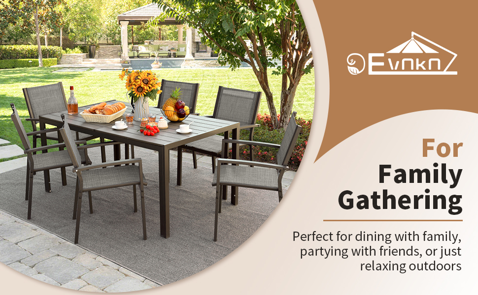 Devoko 7 Piece Patio Dining Set, Outdoor Furniture Patio