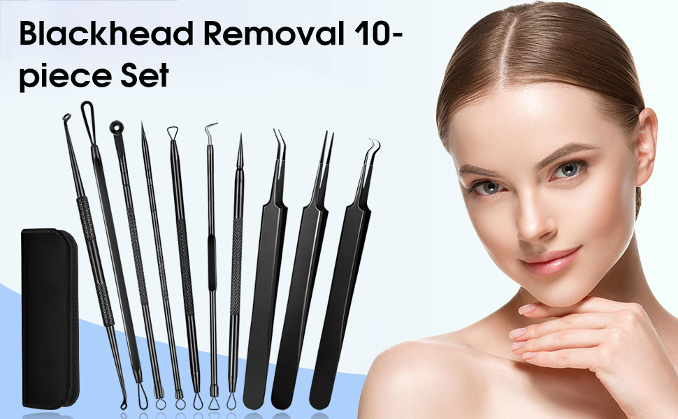 PYue Blackhead Remover Tool Kit, 10 Pieces Blackhead Remover Pimple