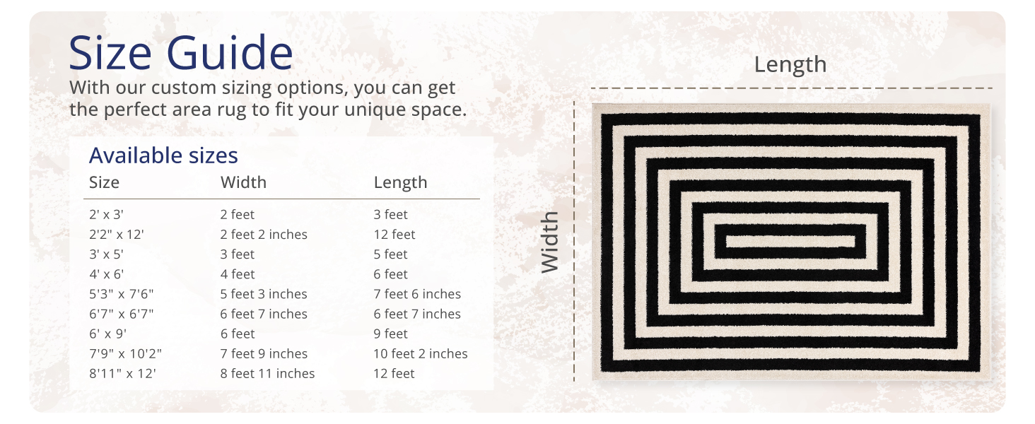 Abani Rugs Area rug. Modern area rug. Kid and pet friendly. Black and Ivory rug. Easy to clean