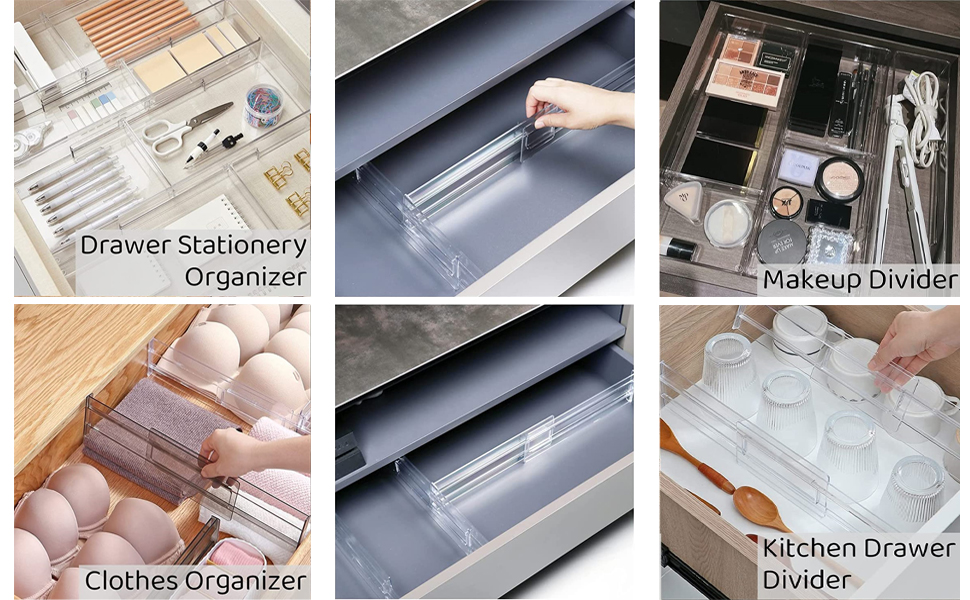 4 Pack Drawer Dividers, Expandable 1119" Dresser Drawer