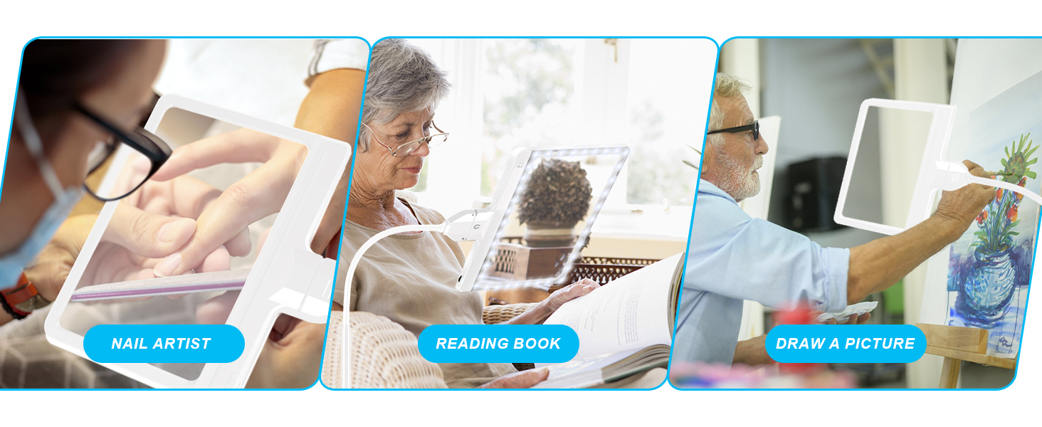 magnifying glass with light and stand