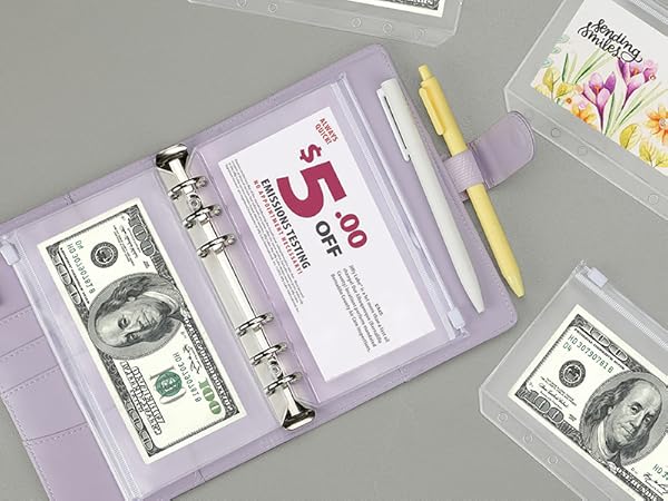 Amazon.com : KTRIO 16PCS A5 Binder Pocket Money Saving