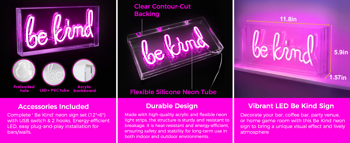be kind bar neon signs for home bar