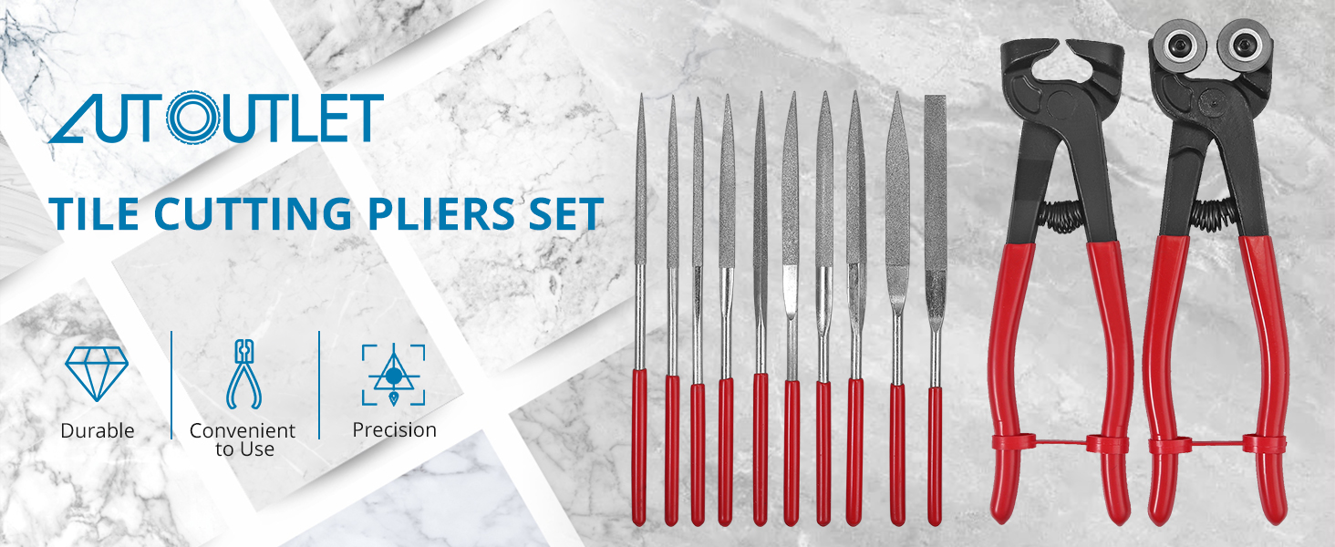 AUTOUTLET Mosaic Tools Set,Glass & Ceramic Tile Wheel Cutter Plier Tool