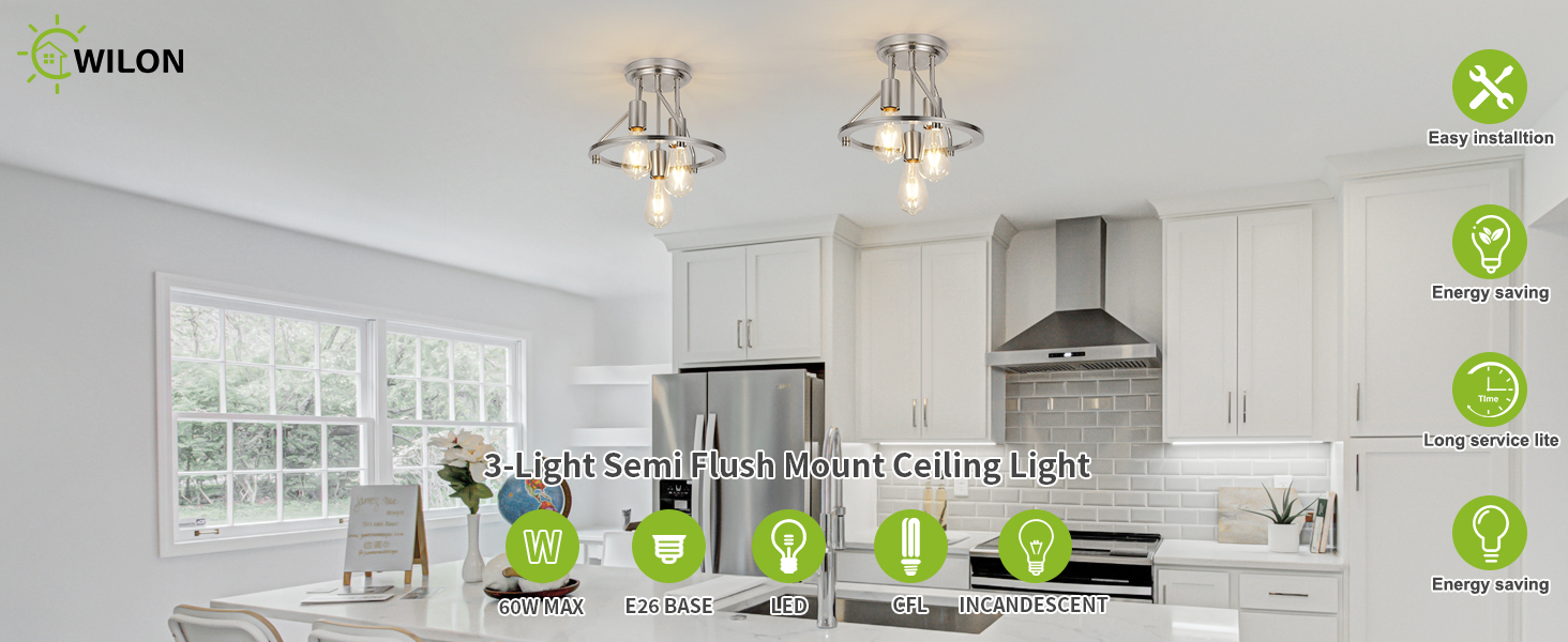 Semi Flush Mount Ceiling Light