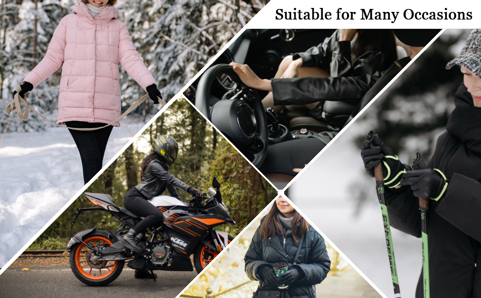 winter warm leather gloves for walking driving hiking motorcycle