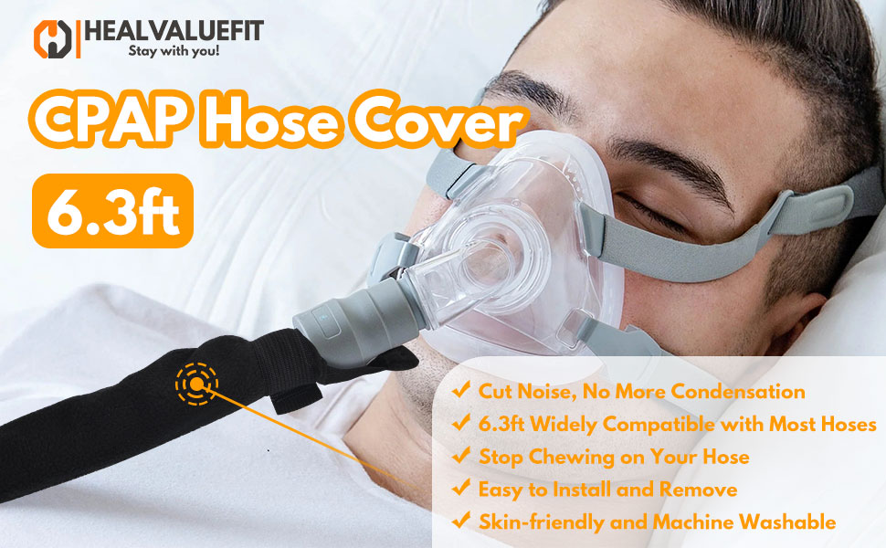 Healvaluefit CPAP Hose Cover Cat Proof, 6.3ft CPAP Tubing