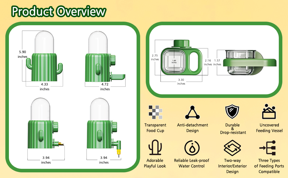 Samll Animal Feeder Food Bowl Water Dispenser
