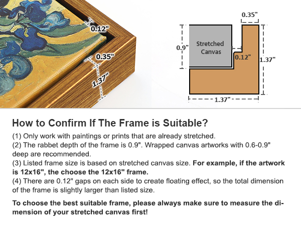 Amazon.com - FOLKOR 0.9” Deep Antique Gold Frame for 12x12