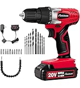 AVID POWER 20V MAX Lithium lon Cordless Drill Set, Power Drill Kit with Battery and Charger, 3/8 ...