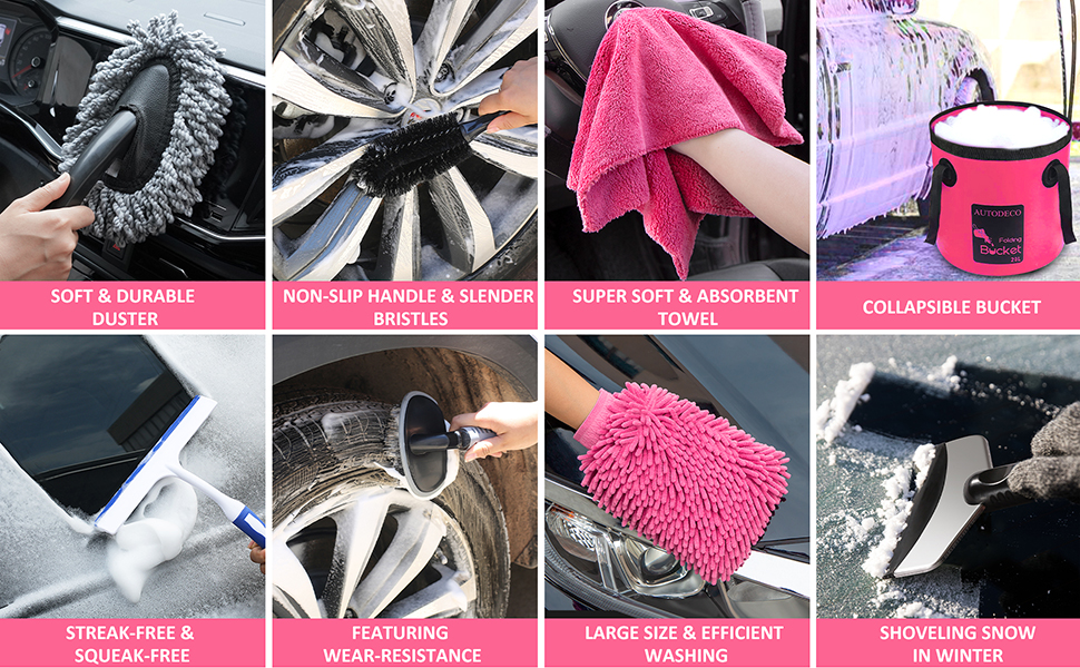 AUTODECO 41Pcs Car Cleaning Wash Kit Interior Detailing Cleaner Kit with High Power