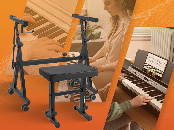 STRICH SKT-02Z キーボードスタンド・椅子セット（ブラック） STRICH