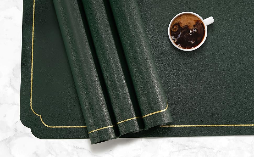 Washable Placemats, NonSlip Placemats Leather Faux Leather Placemats