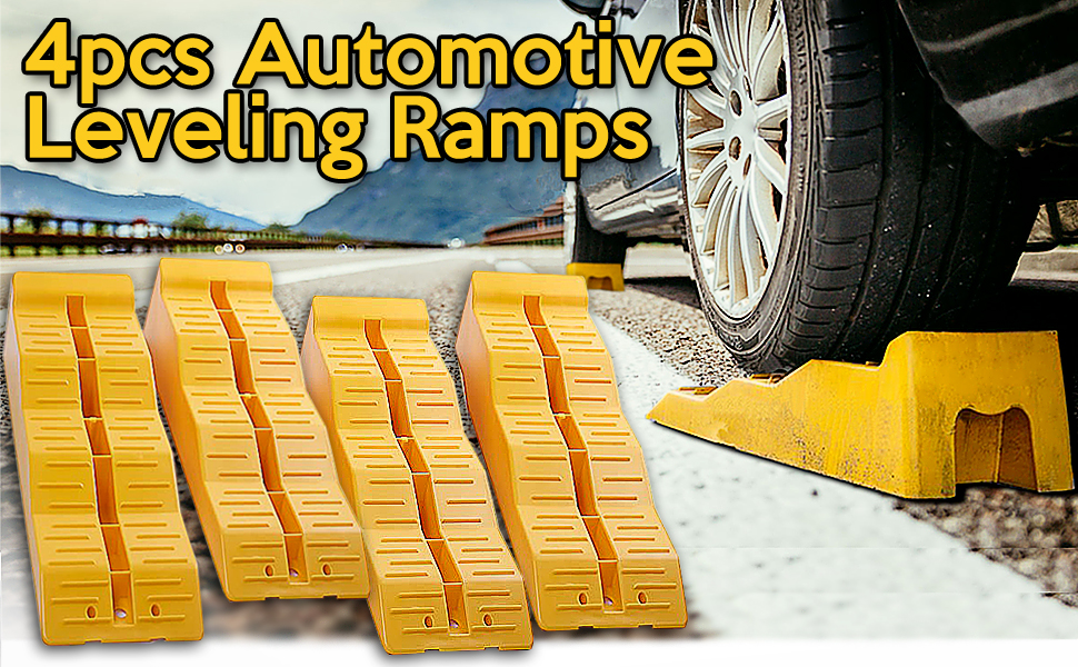 Zone Tech Automotive Lot de 4 cales jaunes de qualité supérieure pour