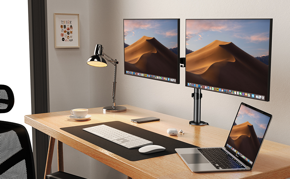 Ergear Dual Monitor Stand for 13 to 32 inch, Heavy Duty Fully