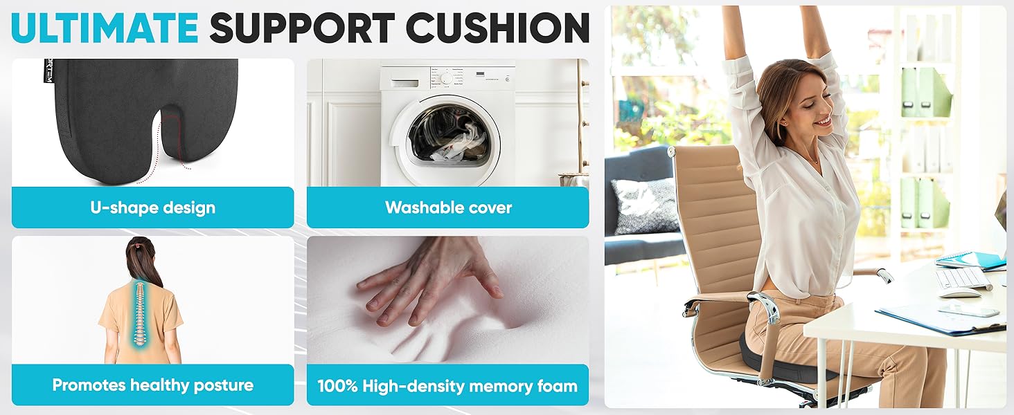 Office and home use for chairs made with high-density memory foam to relieve back pain