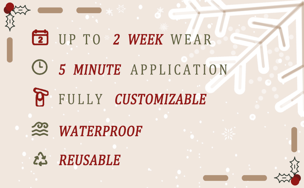 Christmas Press on Nails Short Square Fake Nails with