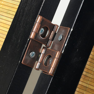 Decorative Chinese Calligraphy Design Wood & Bamboo Hinged 4 Panel Screen/Freestanding Room Divider