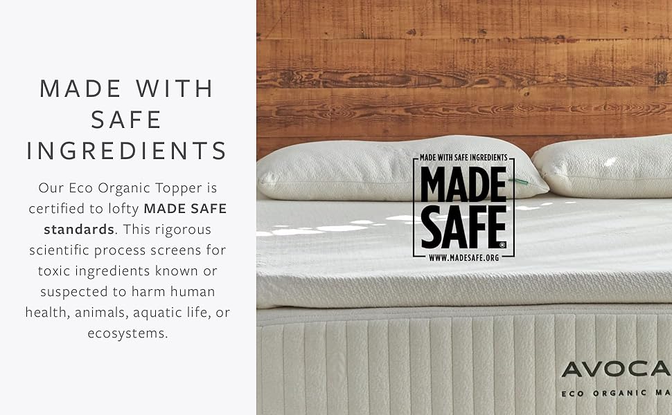 Eco Organic Mattress Topper by Avocado Green Mattress GOLS GOLS Certified Nontoxic Made Safe