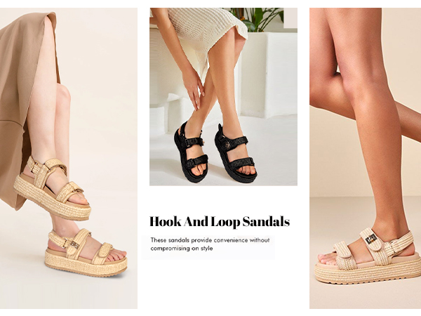 Amazon.com | SOVANYOU Black Platform Sandals for Women