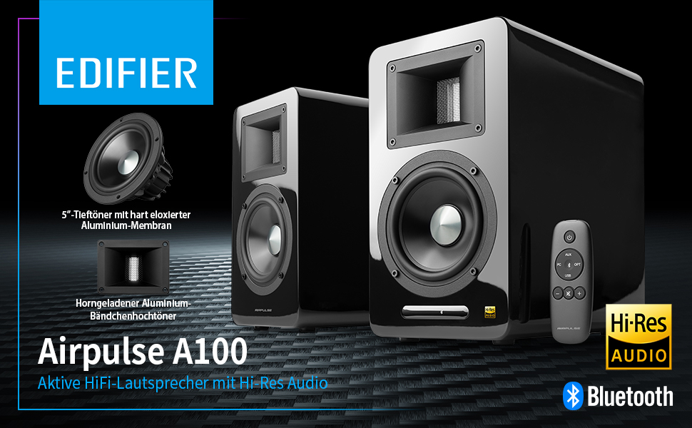 AIRPULSE☆A 100 BT 5.0  ACTIVE SPEAKER Airpulse A100 Hi-Res Active Speaker System – Edifier Europe