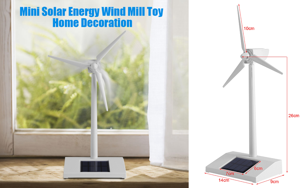 Mini Solar Energy Wind Mill Toy Desktop Wind Model Solar Powered