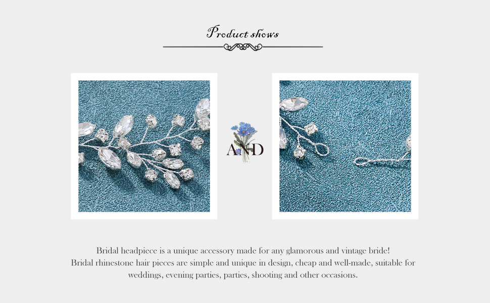 Earent Bride Wedding Crystal Hair Vine Bridal Long Headband Wedding Hair Piece