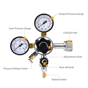Amazon.com: AMAZWHIP CGA320 Keg Regulator, Quick Disconnect