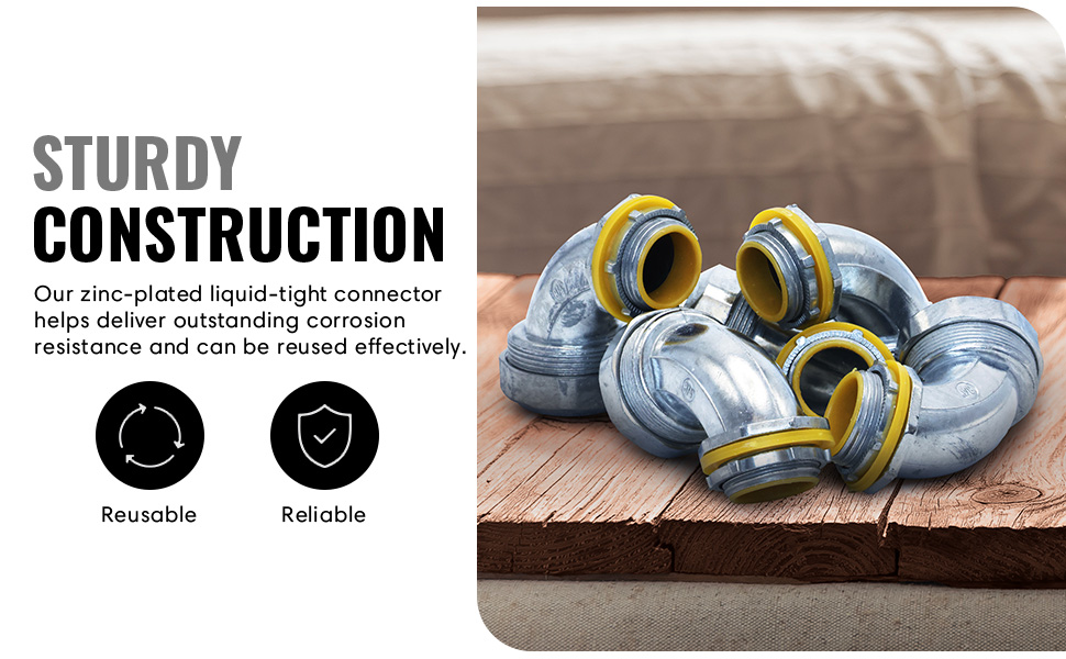 conduit fittings come in straight and 90-degree Angles