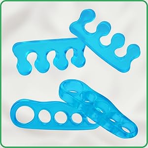 Toe Stretchers (4 Pieces) - Silicone Gel Separators - Therapeutic Spa Spreaders for Plantar Fasciiti