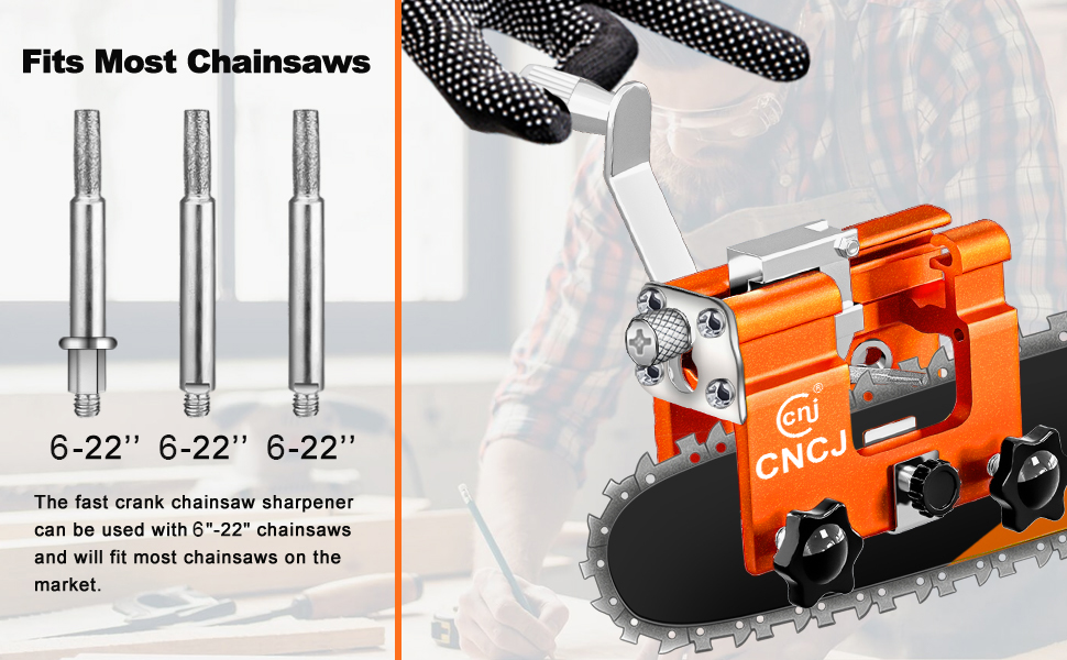 Chainsaw Sharpener Jig Kit, Portable Chainsaw Sharpening Tool with Burr Grinding Stone